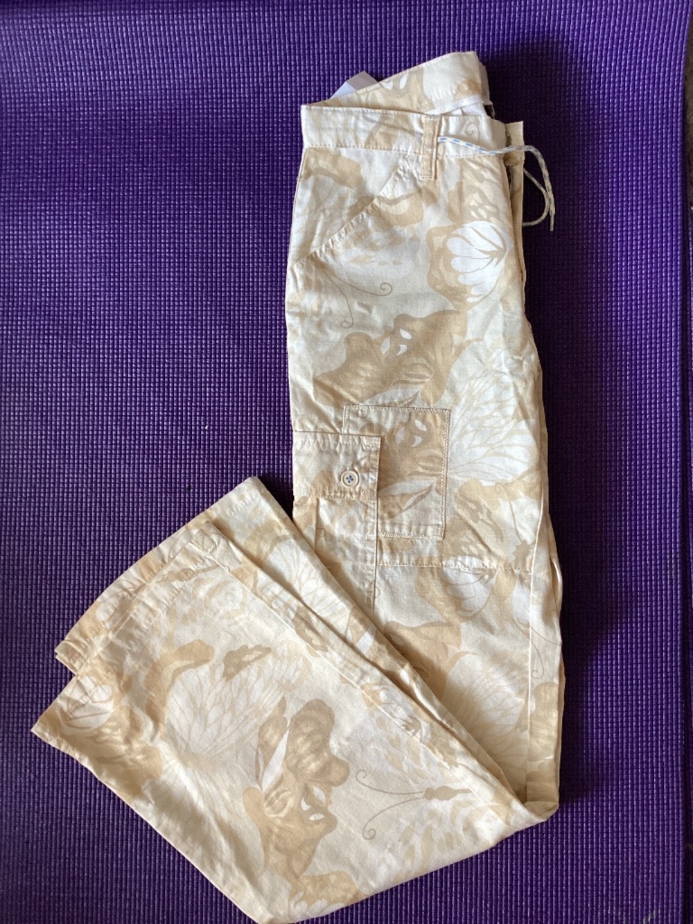 Y2K Gap Cargo Pants Butterfly Print Girls Sz 18 Jrs XS 0 NEW Camo Style Print